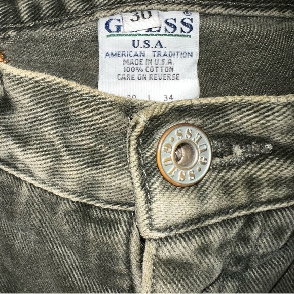GUESS U.S.A. Vintage 80’s Men’s Green Jeans Size 30 X 34 - Picture 7 of 16